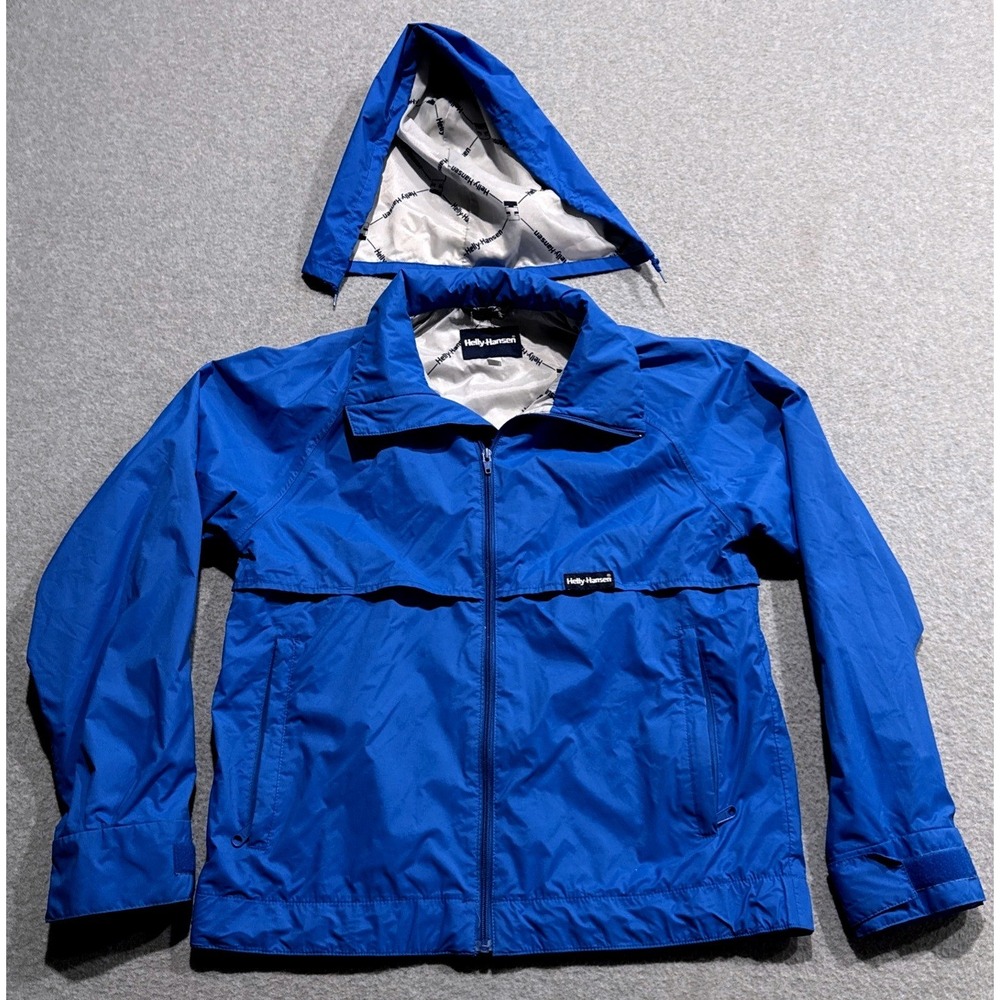 Helly Hansen Helly-Tech G320 Vintage Blue Rain Jacket Mens Small Windbreaker
